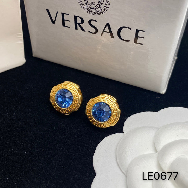 Sapphire Circle Earrings