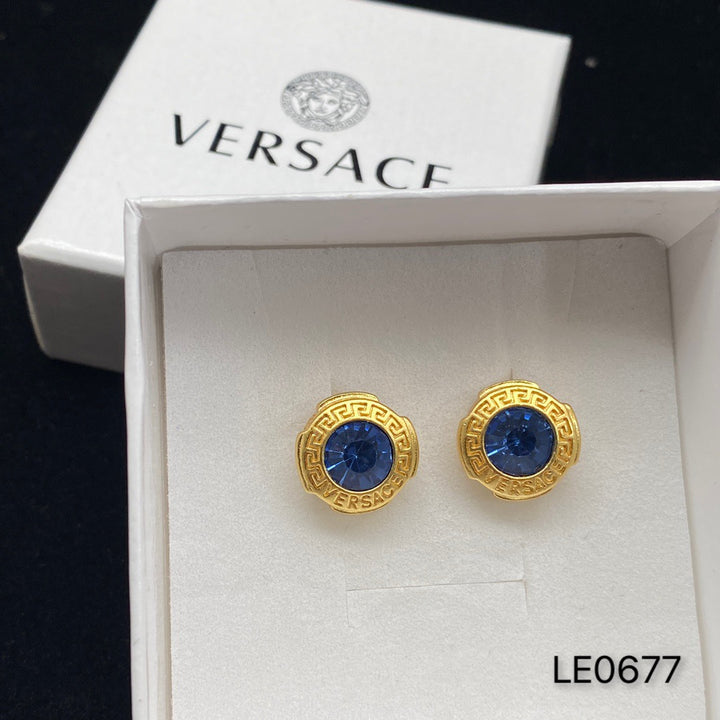 Sapphire Circle Earrings