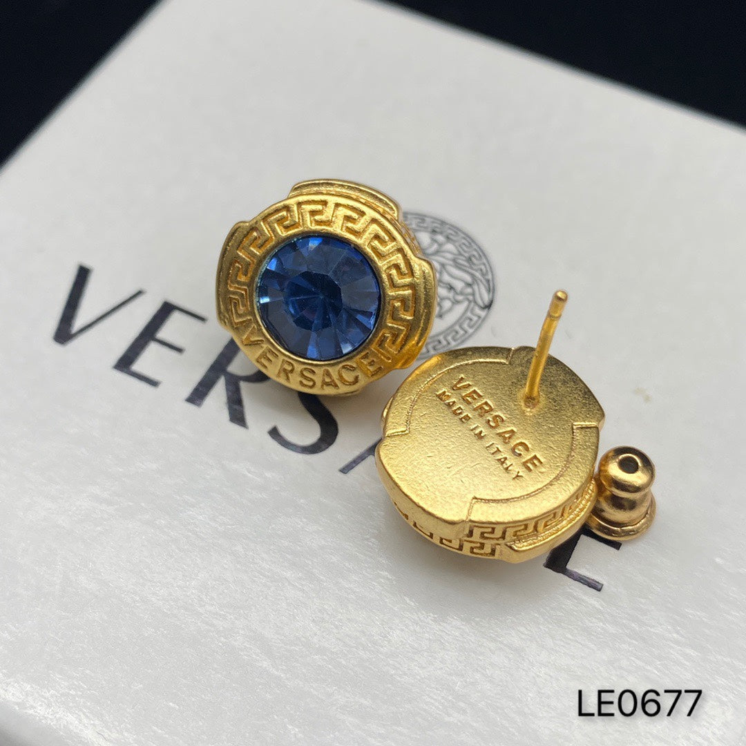 Sapphire Circle Earrings