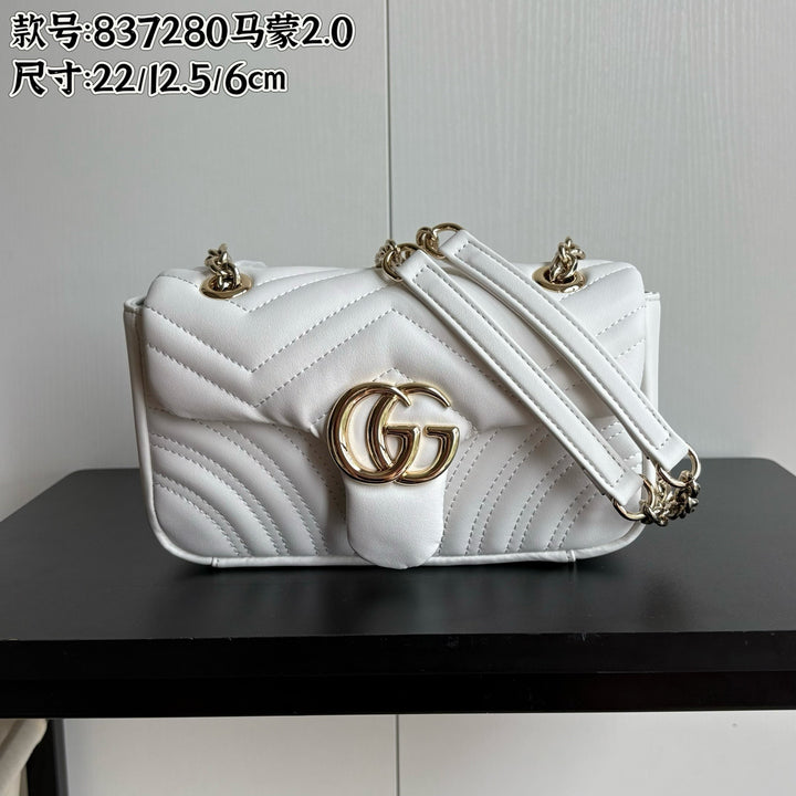 4 Color Classic Plaid Double G Crossbody Bag