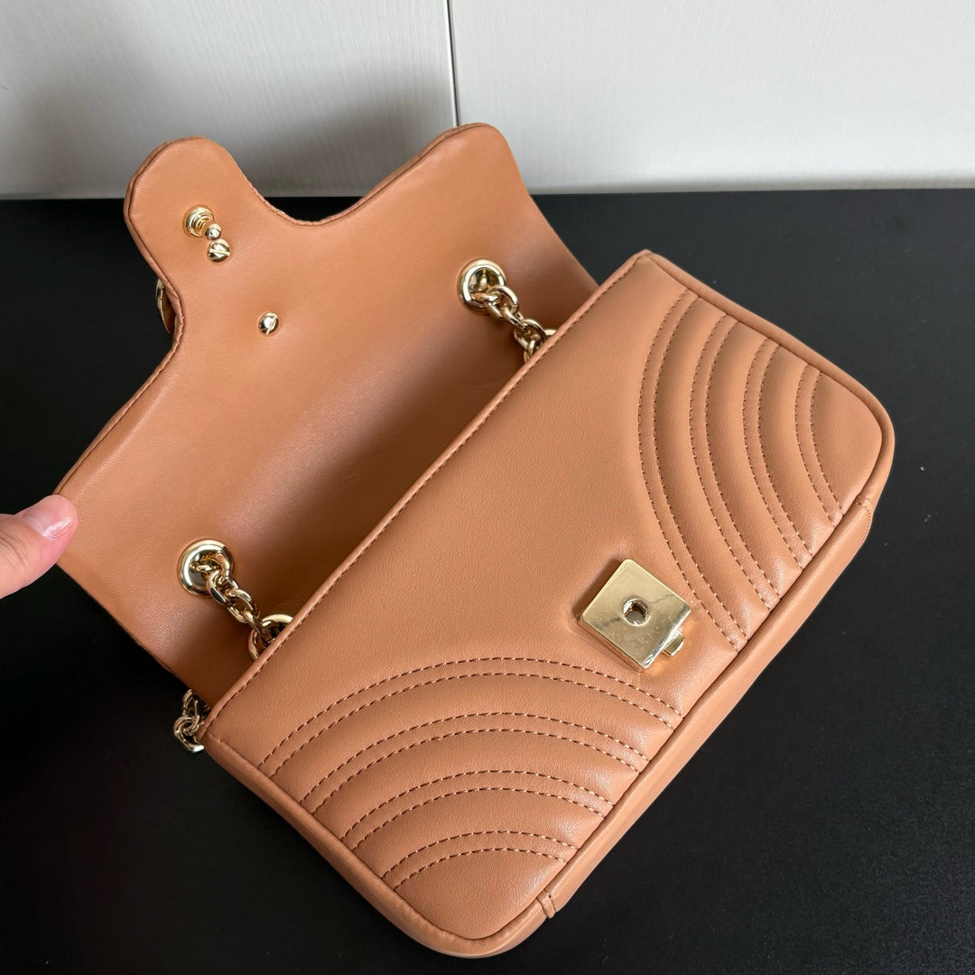 4 Color Classic Plaid Double G Crossbody Bag