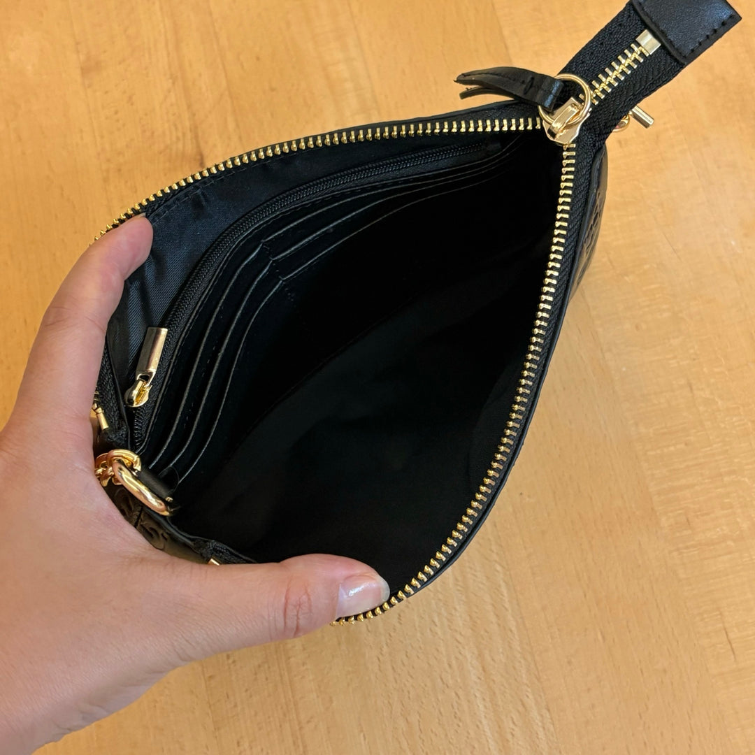 Stylish Double G Embossed Zipper Mahjong Bag