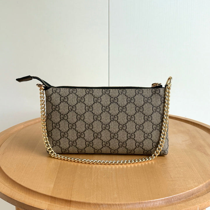 Double G Printed Zipper Mahjong Bag