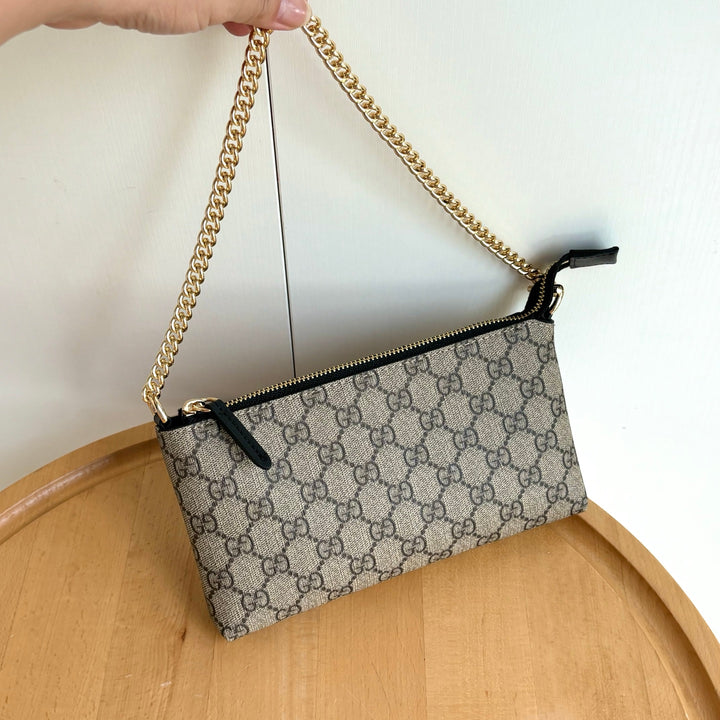 Double G Printed Zipper Mahjong Bag