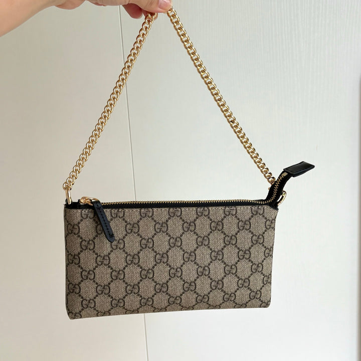 Double G Printed Zipper Mahjong Bag