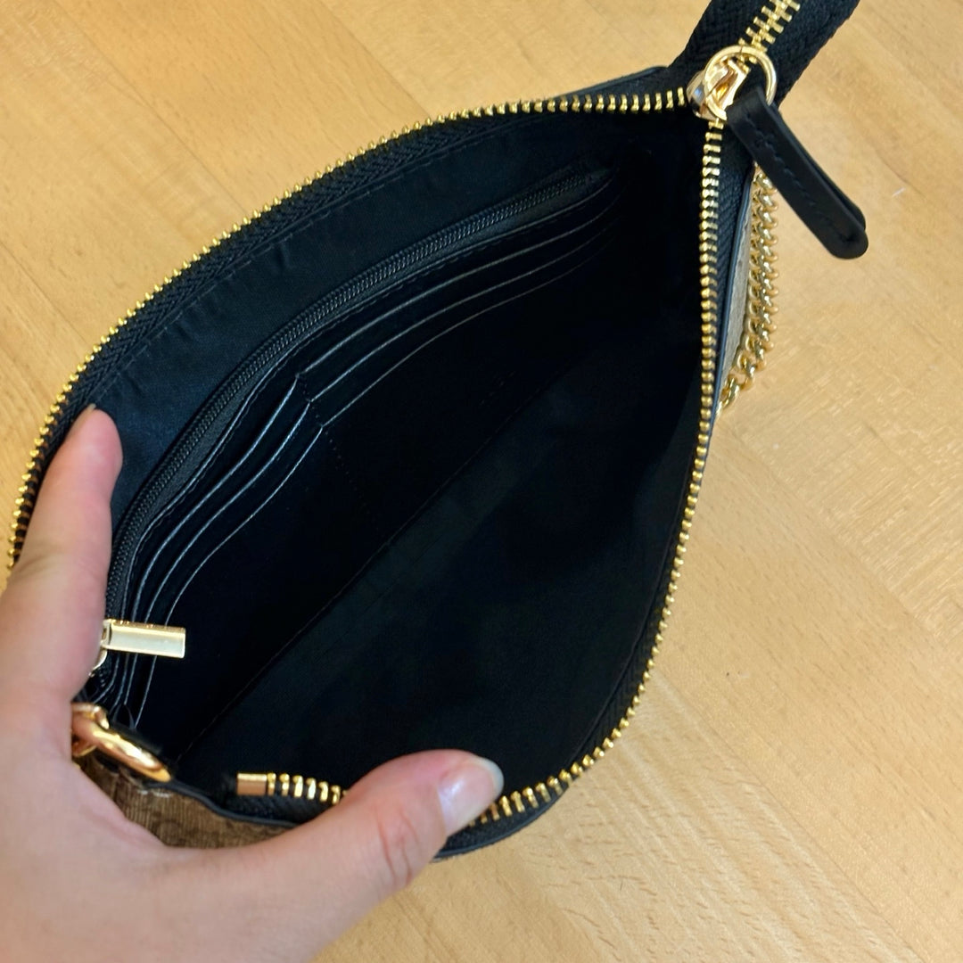 Double G Printed Zipper Mahjong Bag