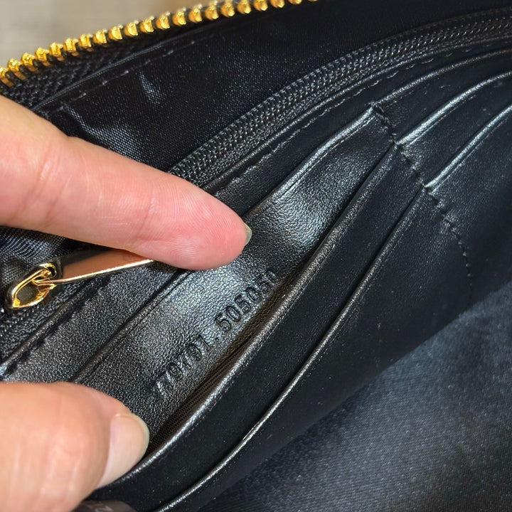 Double G Printed Zipper Mahjong Bag