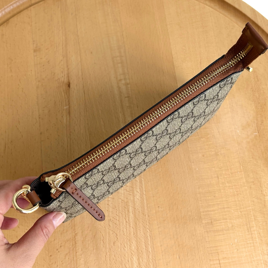 Double G Printed Zipper Mahjong Bag