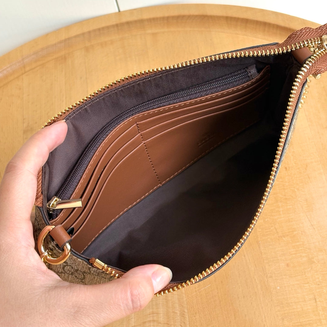 Double G Printed Zipper Mahjong Bag