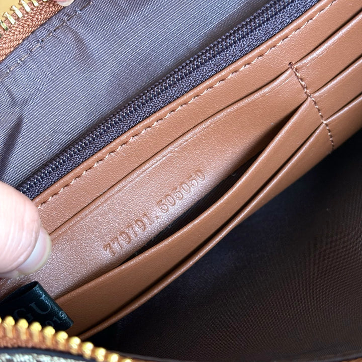 Double G Printed Zipper Mahjong Bag