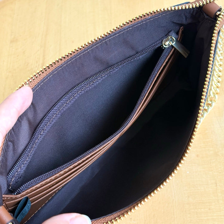 Double G Printed Zipper Mahjong Bag