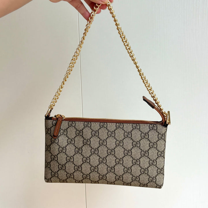 Double G Printed Zipper Mahjong Bag