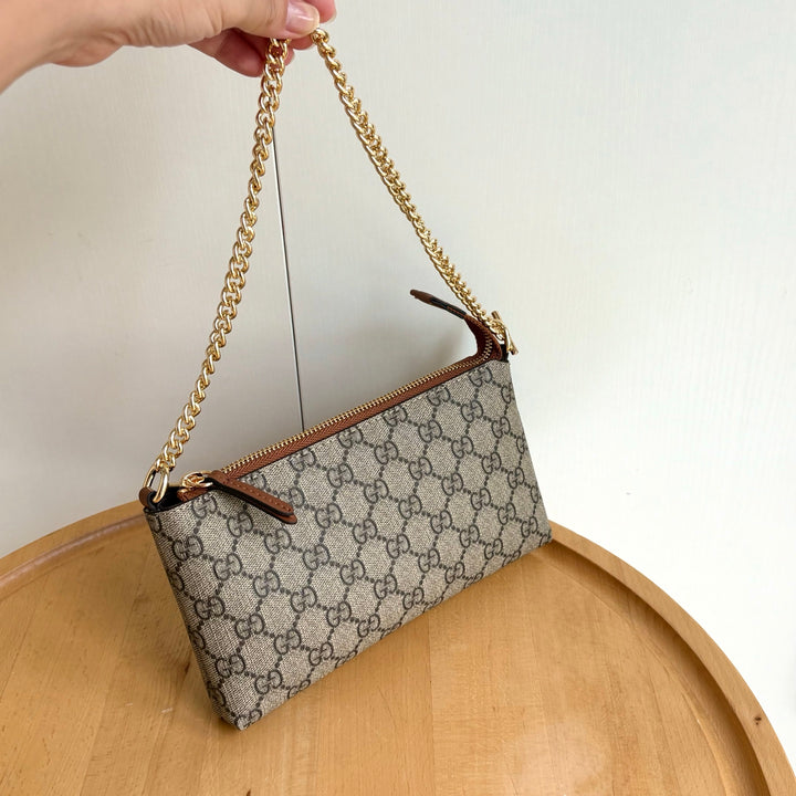 Double G Printed Zipper Mahjong Bag