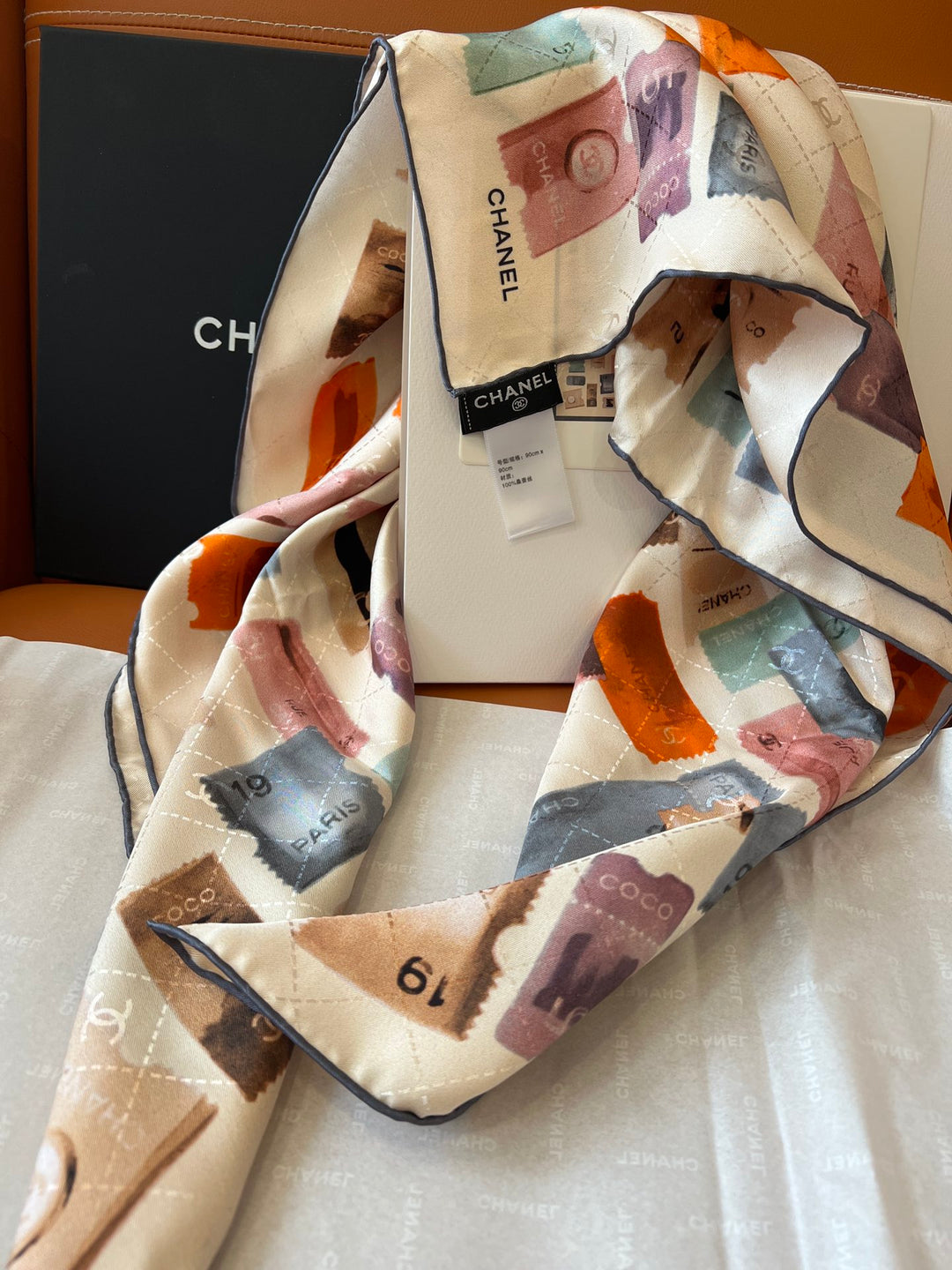 Classic ticket stub printing plaid silk scarf