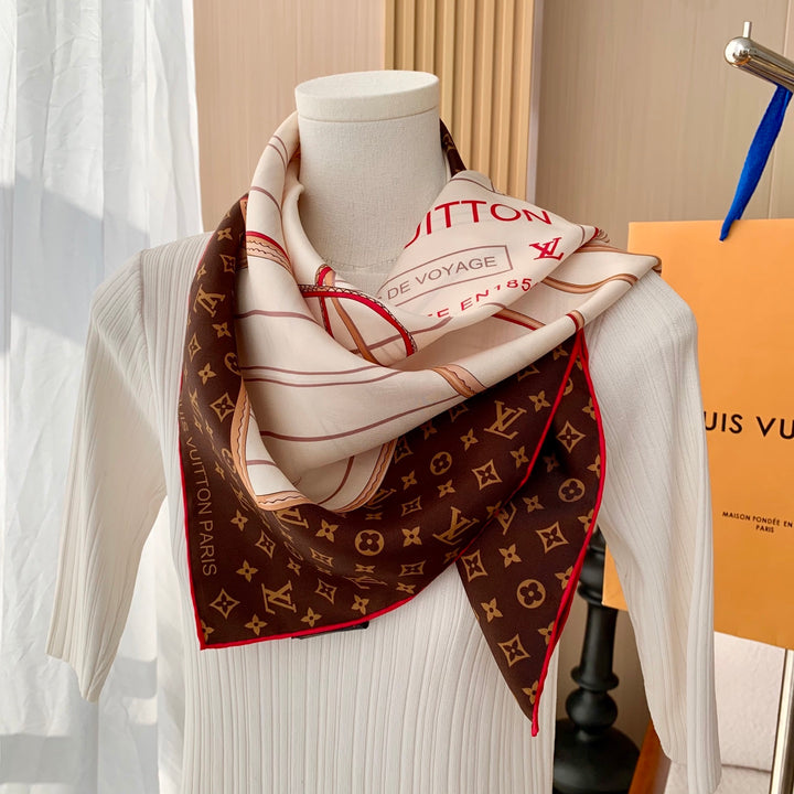 Elegant Old Flower Striped Silk Shawl