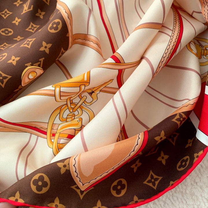 Elegant Old Flower Striped Silk Shawl