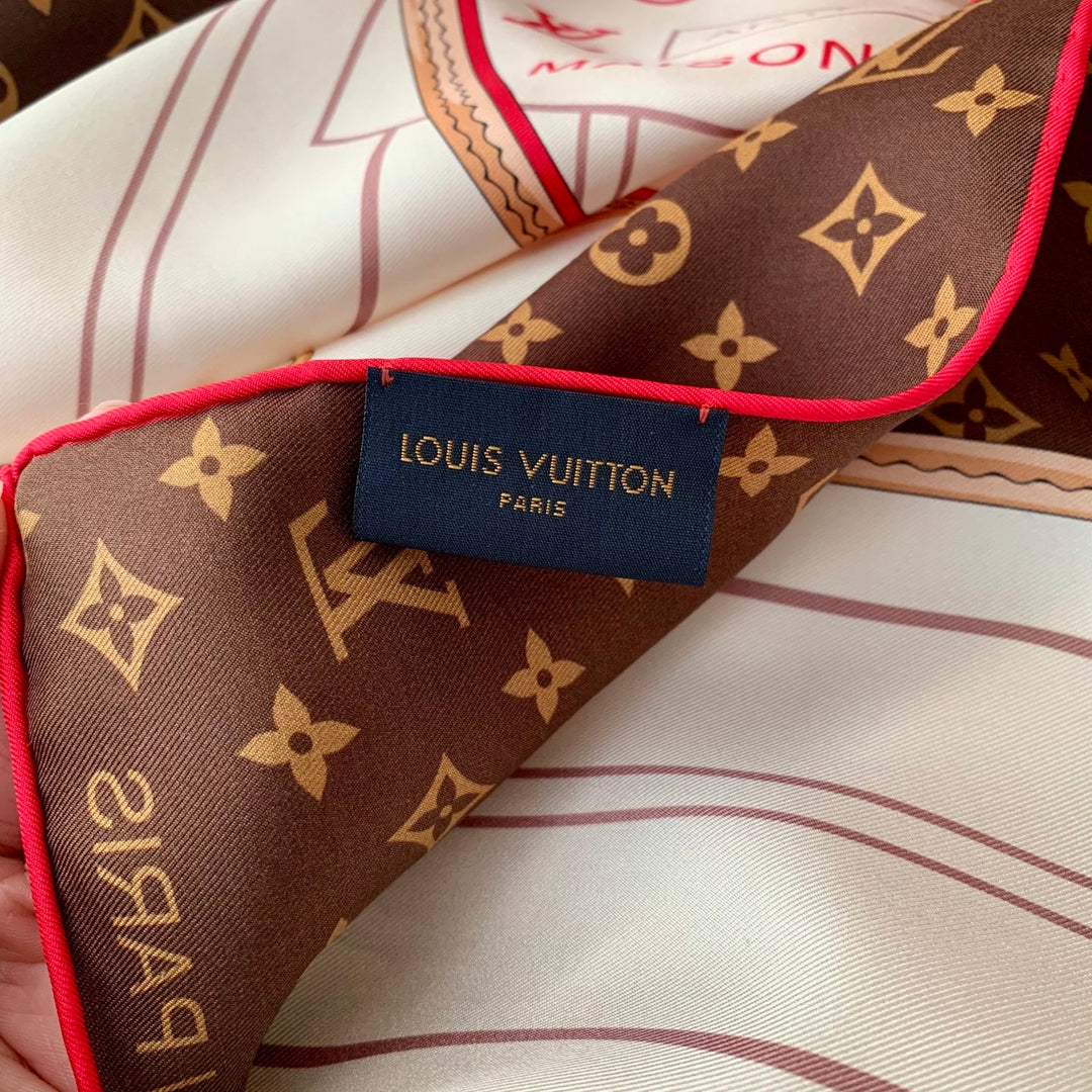 Elegant Old Flower Striped Silk Shawl