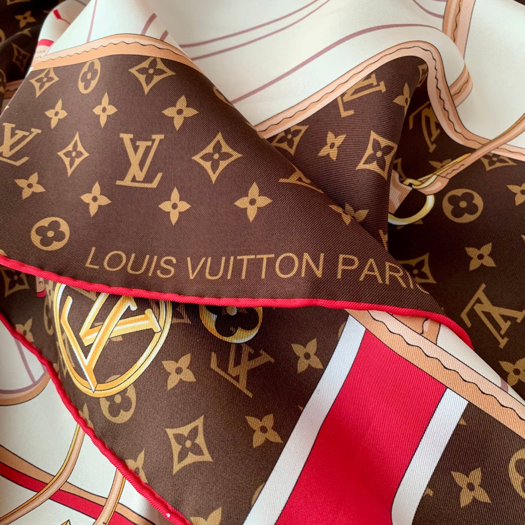 Elegant Old Flower Striped Silk Shawl