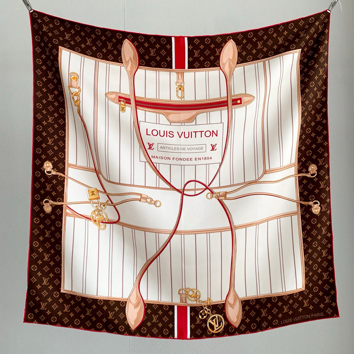 Elegant Old Flower Striped Silk Shawl