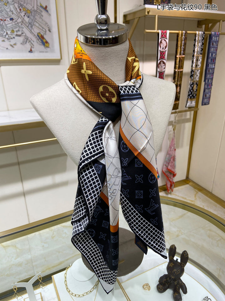Fashion Old Flower Colorful Silk Scarf