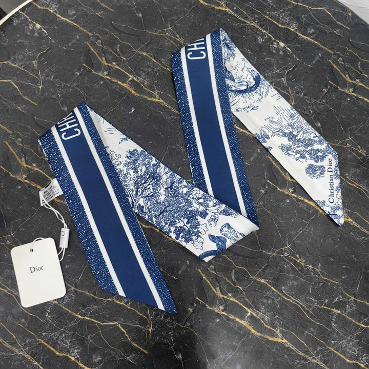 3 colors fashion sketch printing striped silk scarf