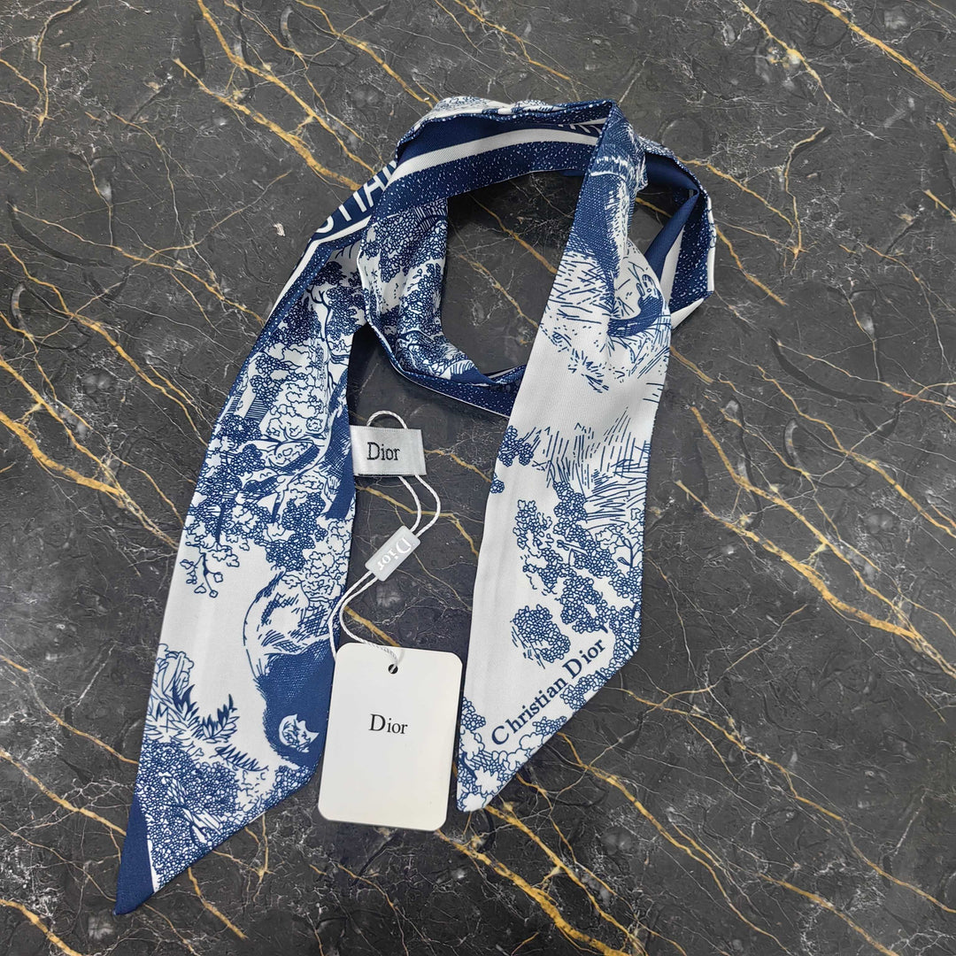 3 colors fashion sketch printing striped silk scarf