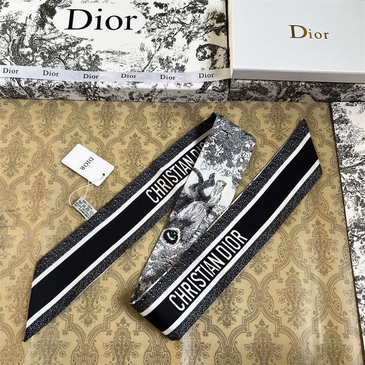 3 colors fashion sketch printing striped silk scarf