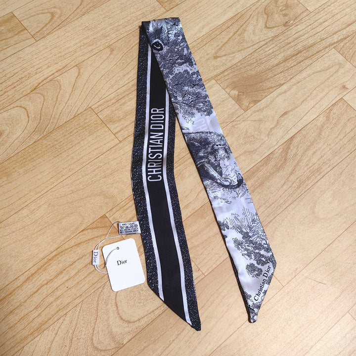 3 colors fashion sketch printing striped silk scarf