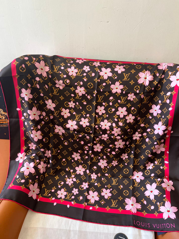 summer new flowers printed silk scarf