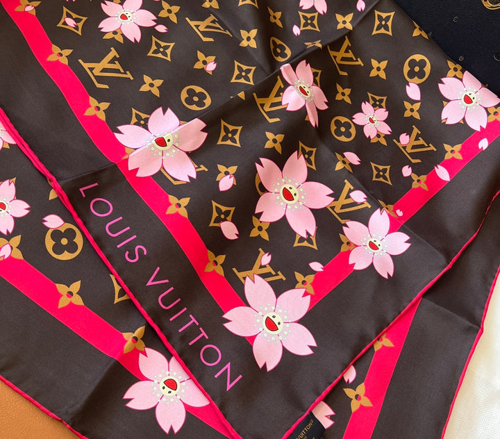 summer new flowers printed silk scarf