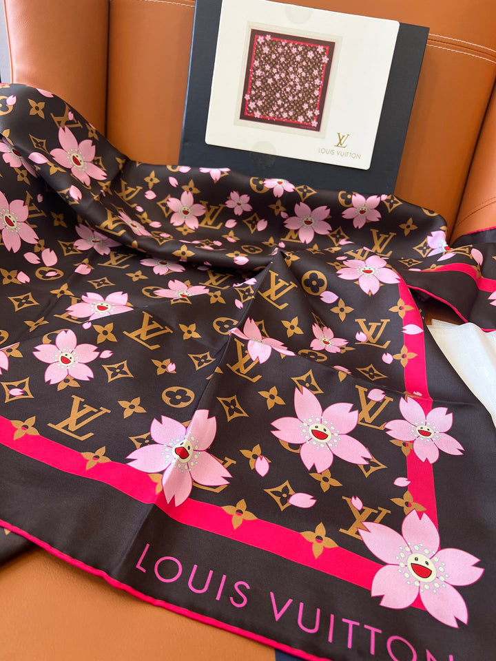 summer new flowers printed silk scarf
