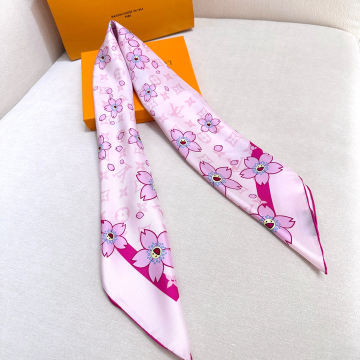 summer new flowers printed silk scarf