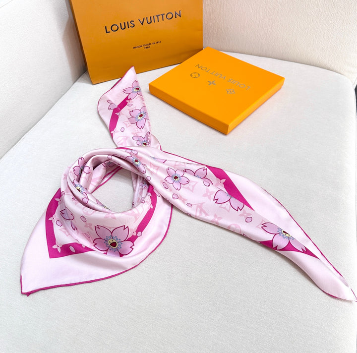 summer new flowers printed silk scarf