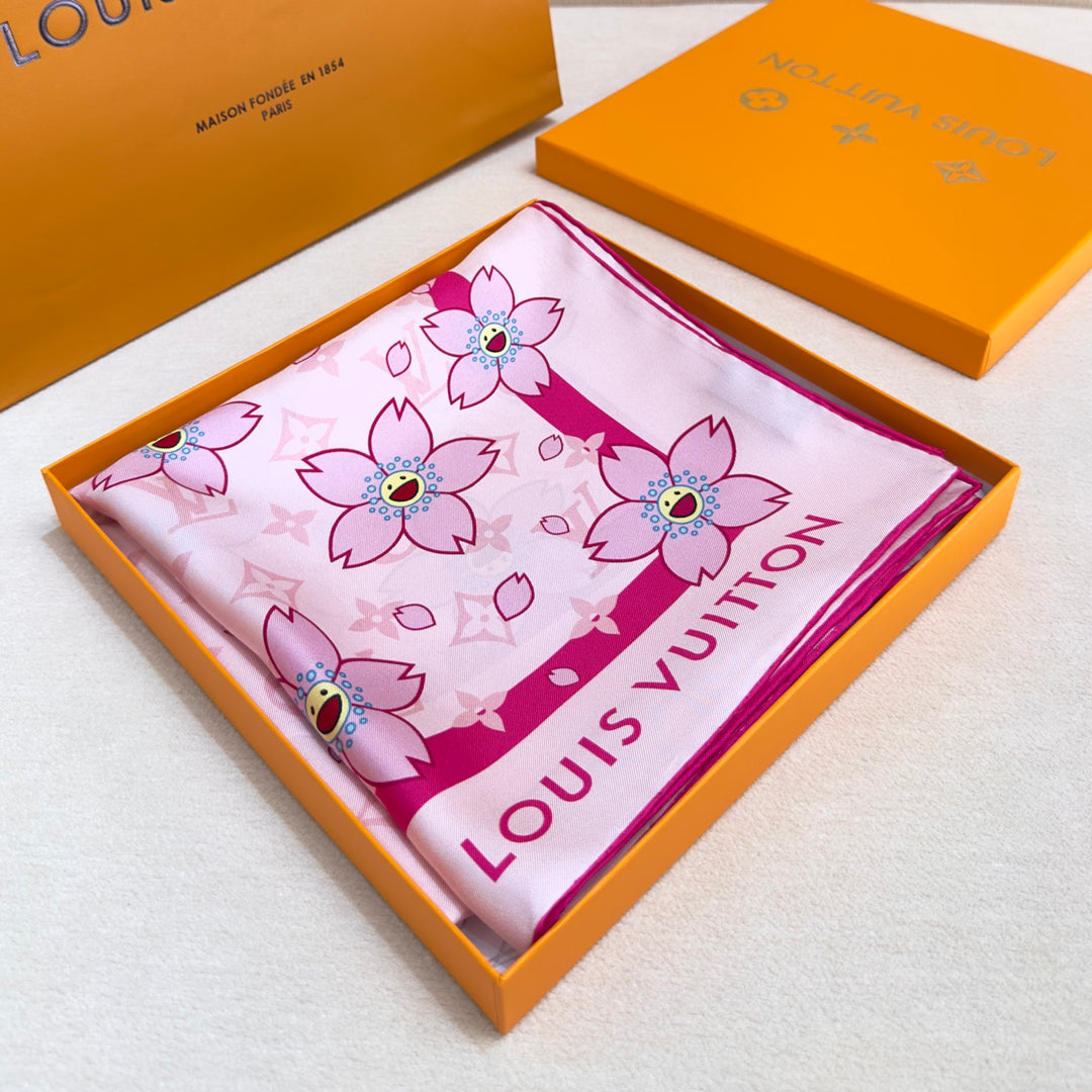 summer new flowers printed silk scarf