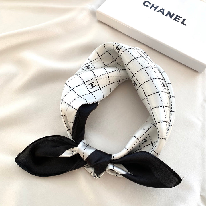 Summer new plaid silk scarf