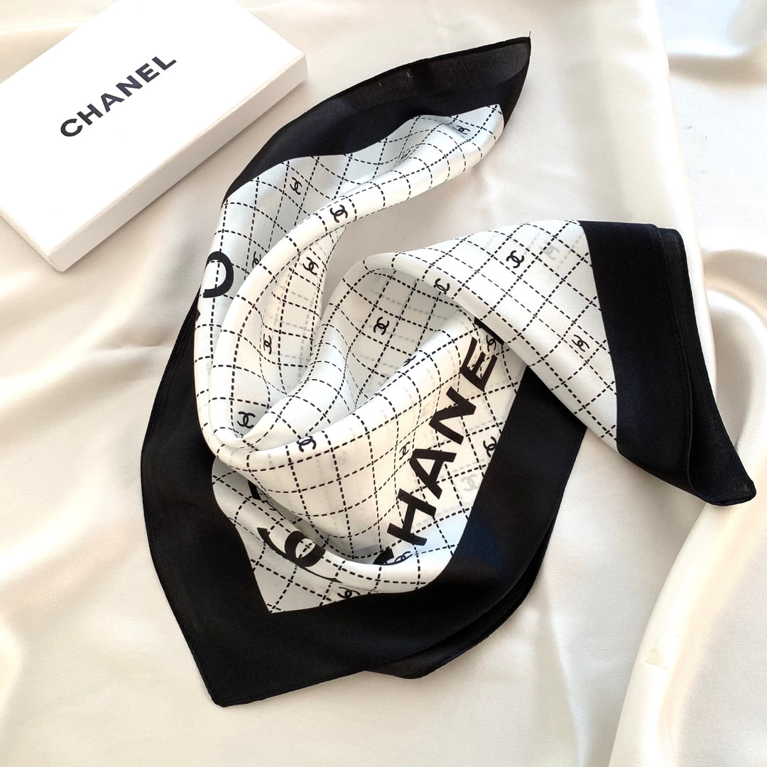 Summer new plaid silk scarf