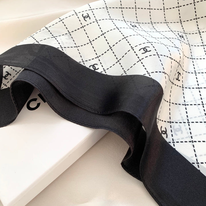 Summer new plaid silk scarf