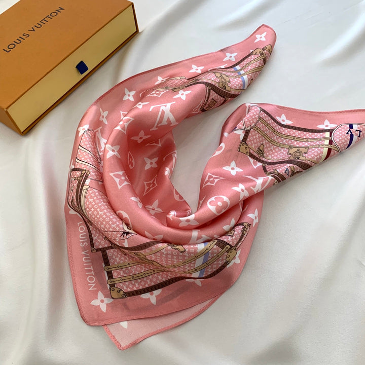 3 colors box bag printed silk scarf