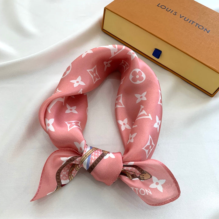 3 colors box bag printed silk scarf