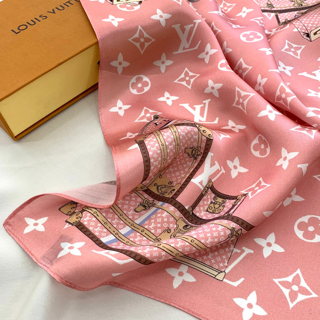 3 colors box bag printed silk scarf
