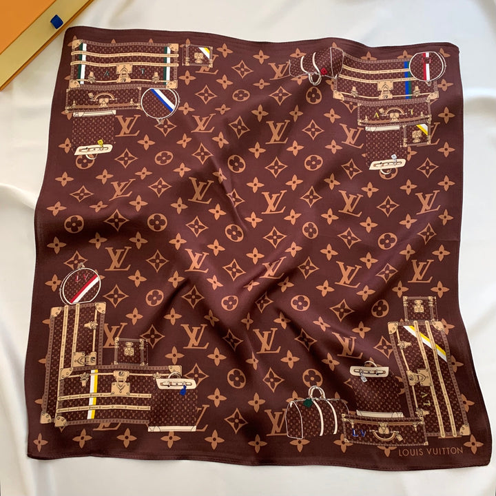 3 colors box bag printed silk scarf