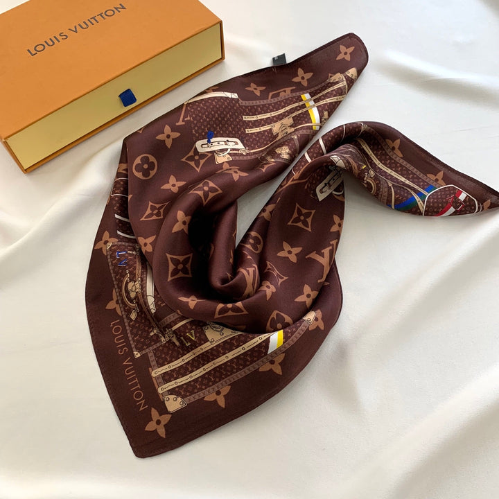 3 colors box bag printed silk scarf