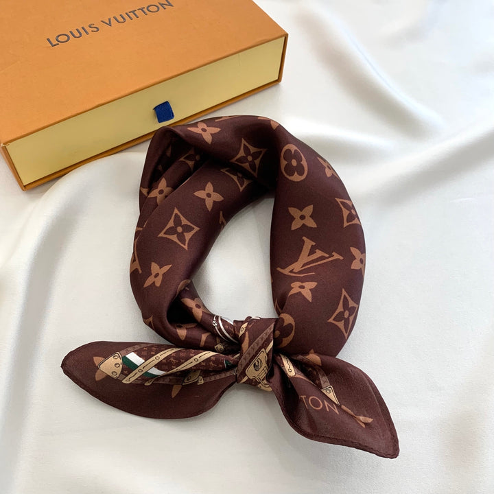 3 colors box bag printed silk scarf