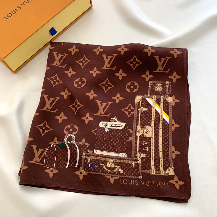3 colors box bag printed silk scarf