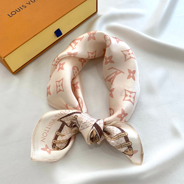 3 colors box bag printed silk scarf