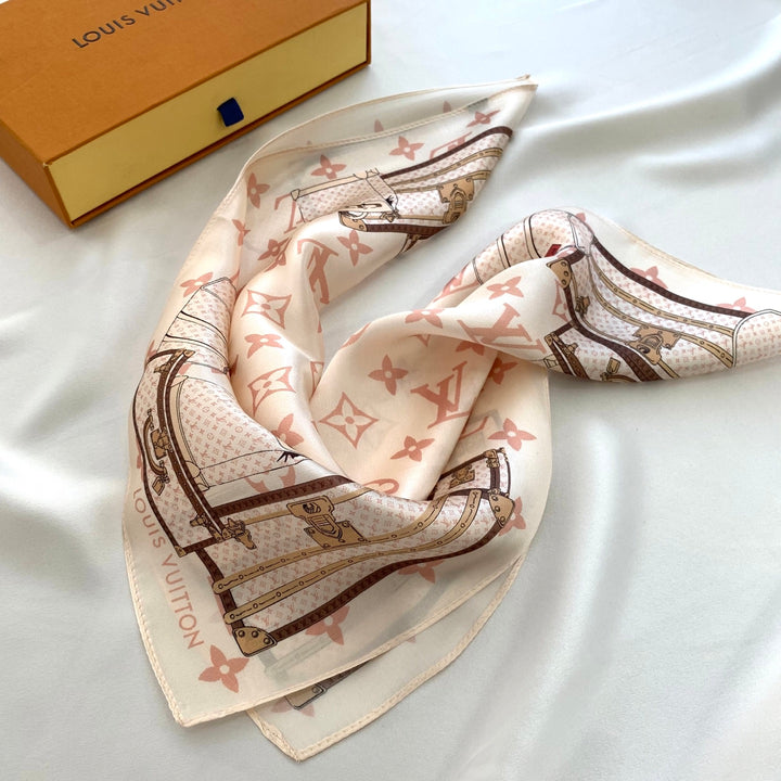 3 colors box bag printed silk scarf