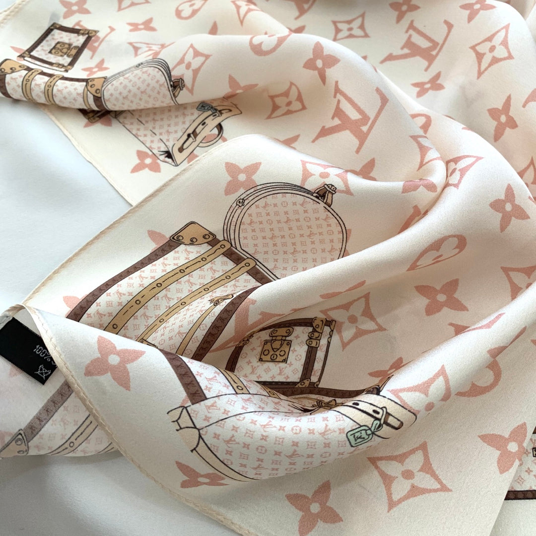 3 colors box bag printed silk scarf
