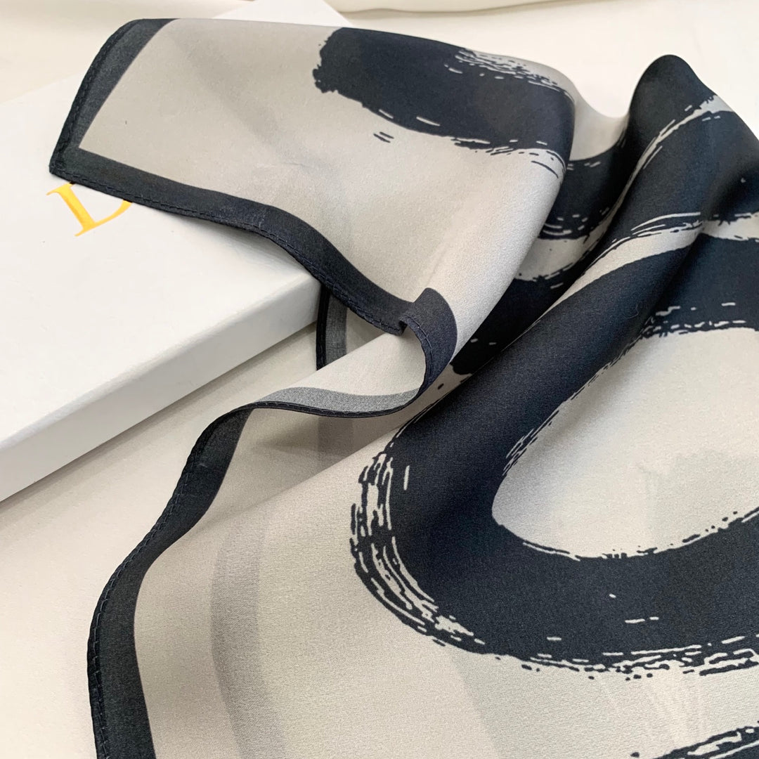 4 colors monogram silk scarf