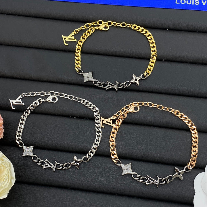 Clover two-tone patchwork bracelet