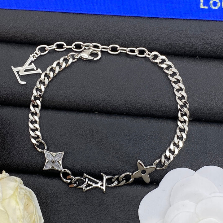 Clover two-tone patchwork bracelet